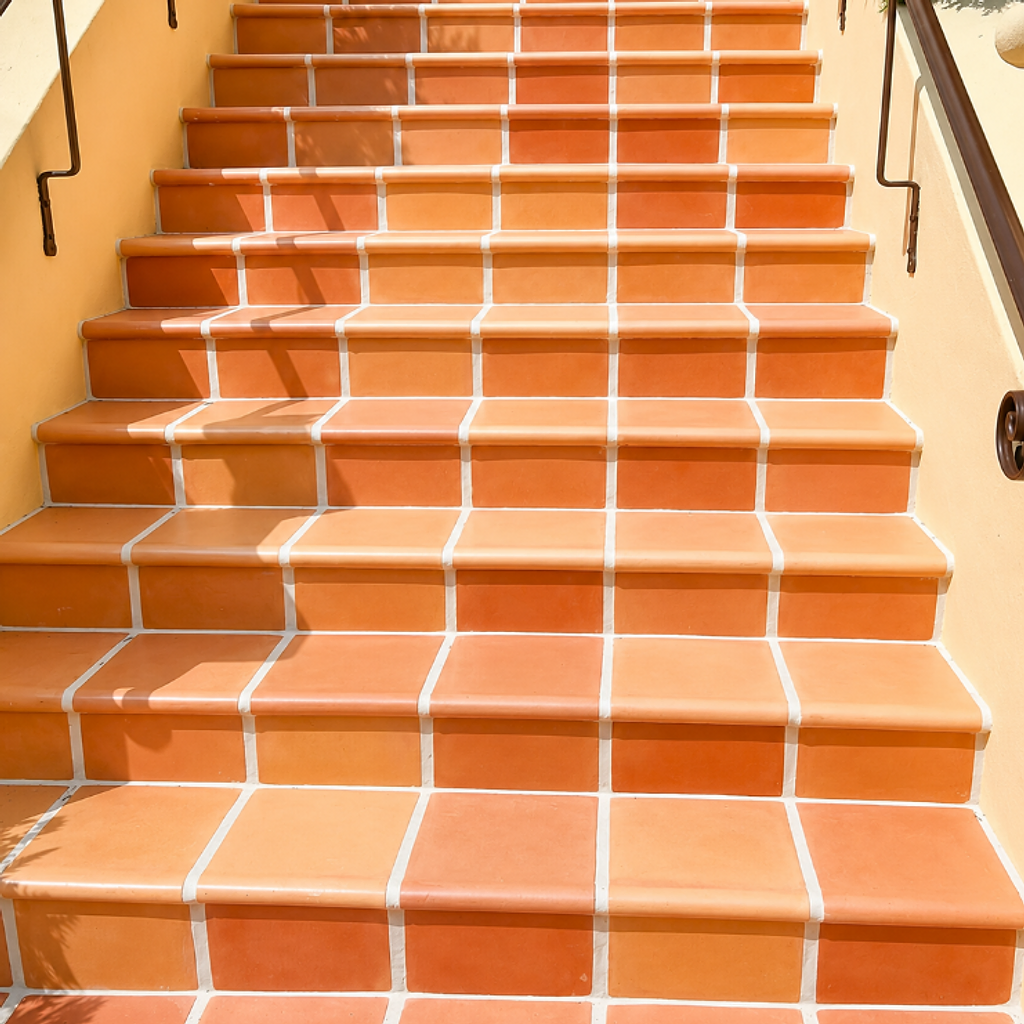 Saltillo tile staircase restoration