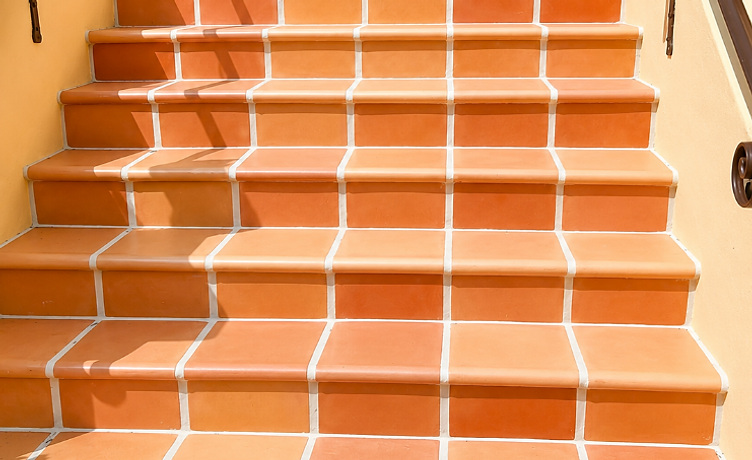 Saltillo tile staircase restoration