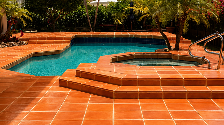 Restored Saltillo pool deck