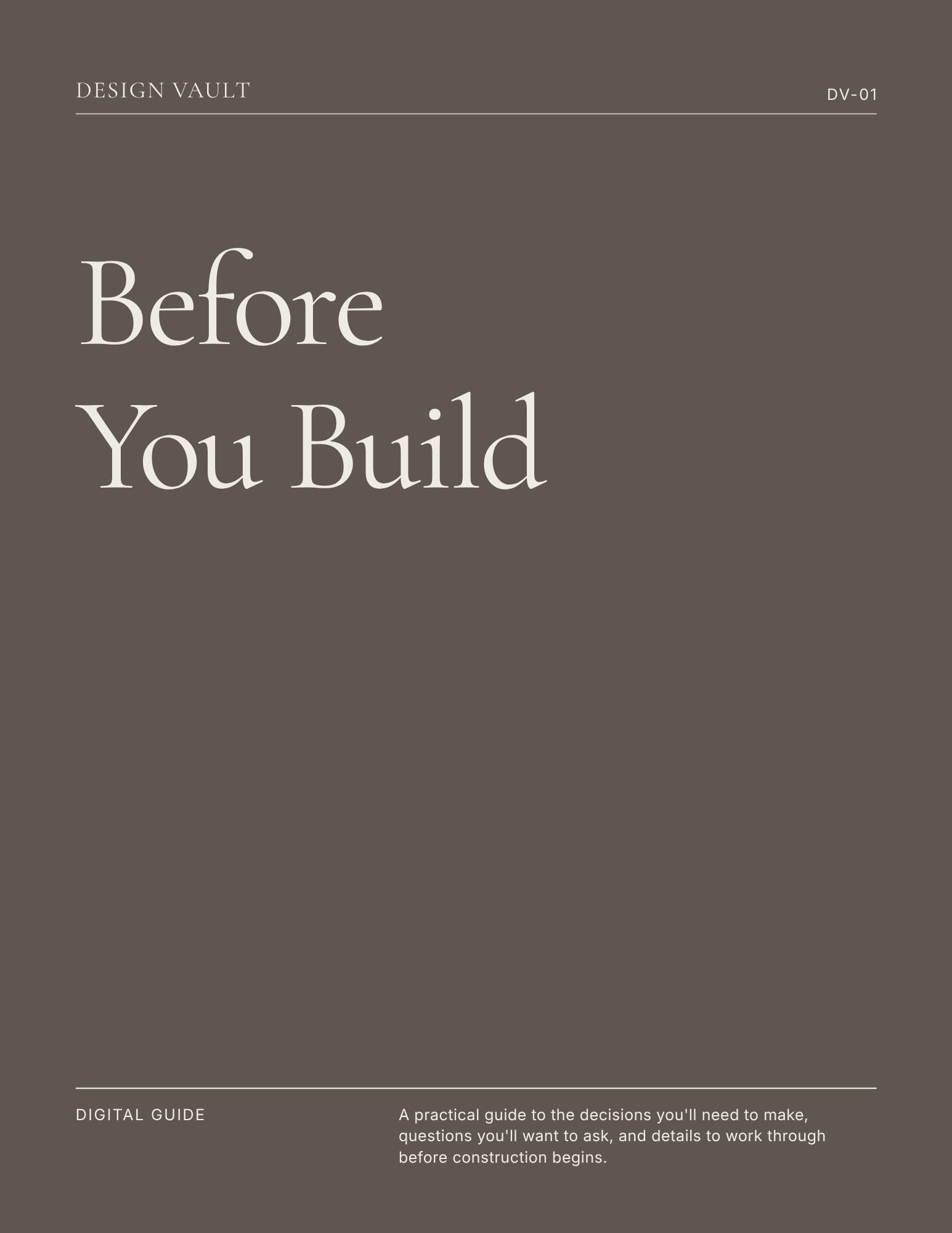 Before You Build