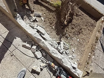Rušenje betonskega roba in odstranjevanje panja