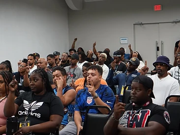 Students participating in a classroom workshop
