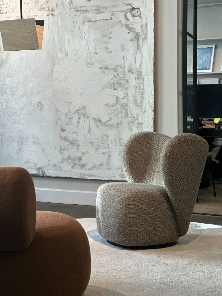 Real contemporary table and upholstered chairs