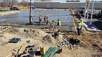 Commercial Foundation Slab Pour after