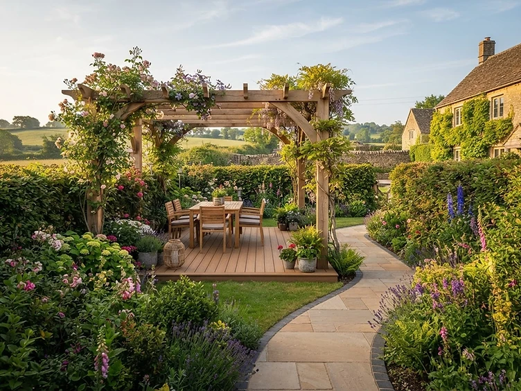 Professional landscaping work by Four Seasons Maintenance in the Cotswolds