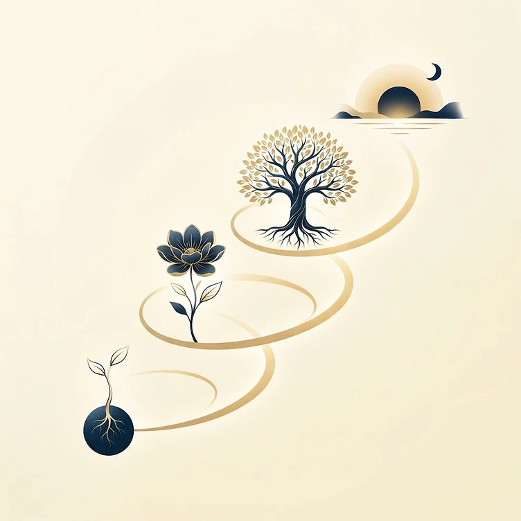 Ilustração simbólica dos ciclos e fases da vida