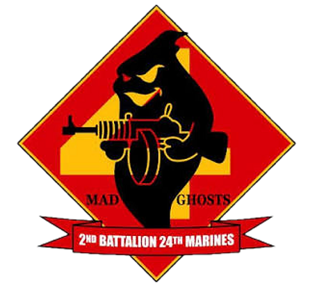 Officially Licensed USMC 2nd Battalion 24th Marines Mad Ghosts Patch