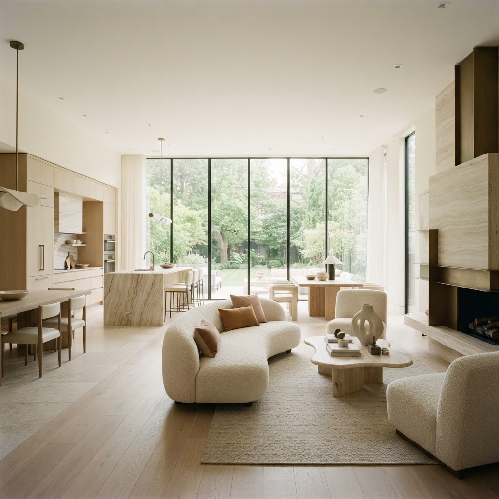 Professionally prepared modern luxury living room