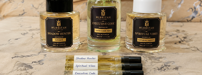 Hurrizah Perfume collection with samples