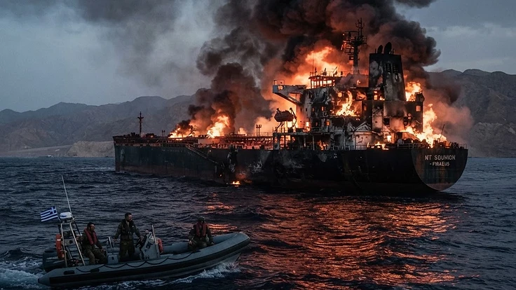 Red Sea Environmental Crisis Looms as MT Sounion Remains Ablaze
