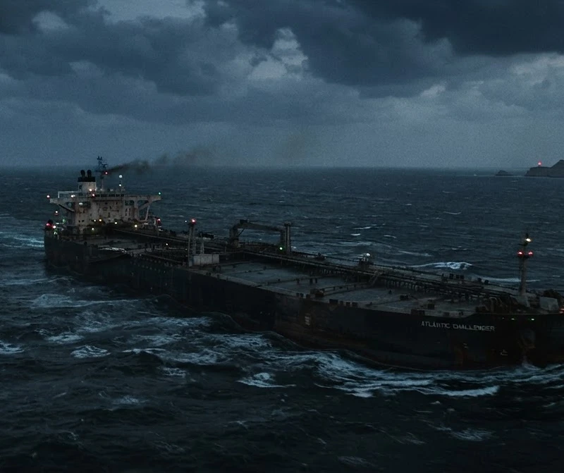 Oil tanker transiting the Strait of Hormuz