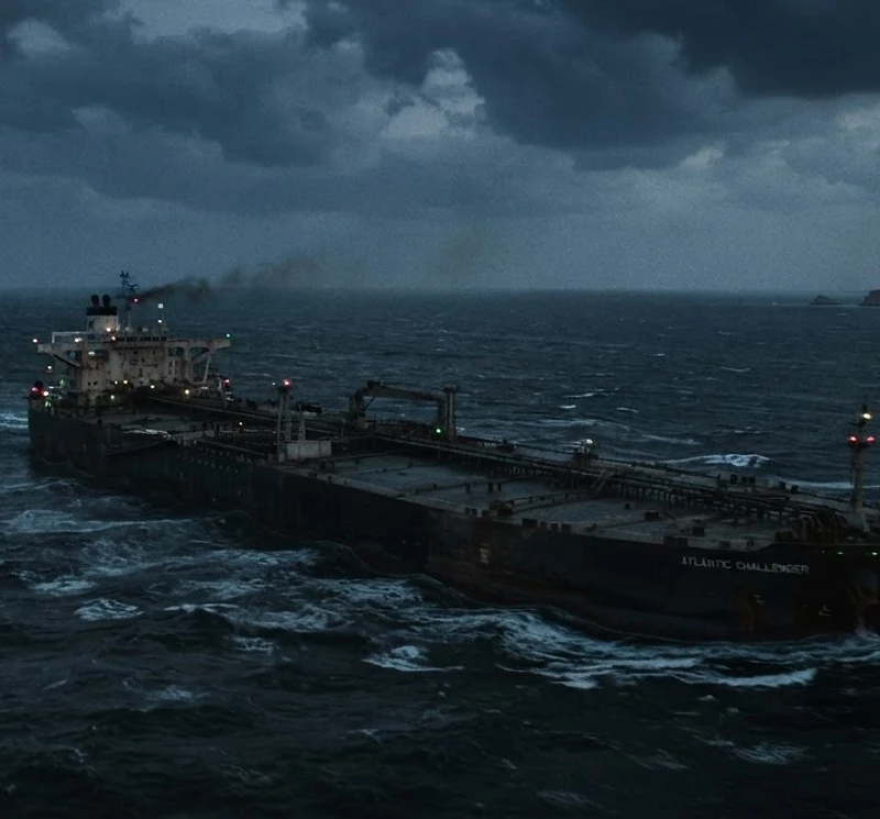 Oil tanker transiting the Strait of Hormuz