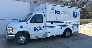 North Arkansas Regional Medical Center ambulance with custom emergency vehicle graphics by Five-O Graphics