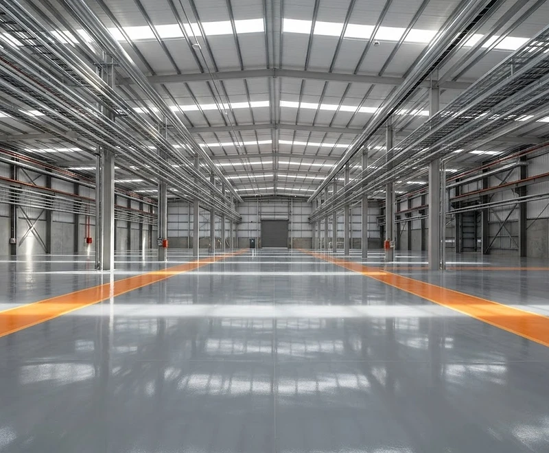 Fully fitted workshop with epoxy floors and reticulation