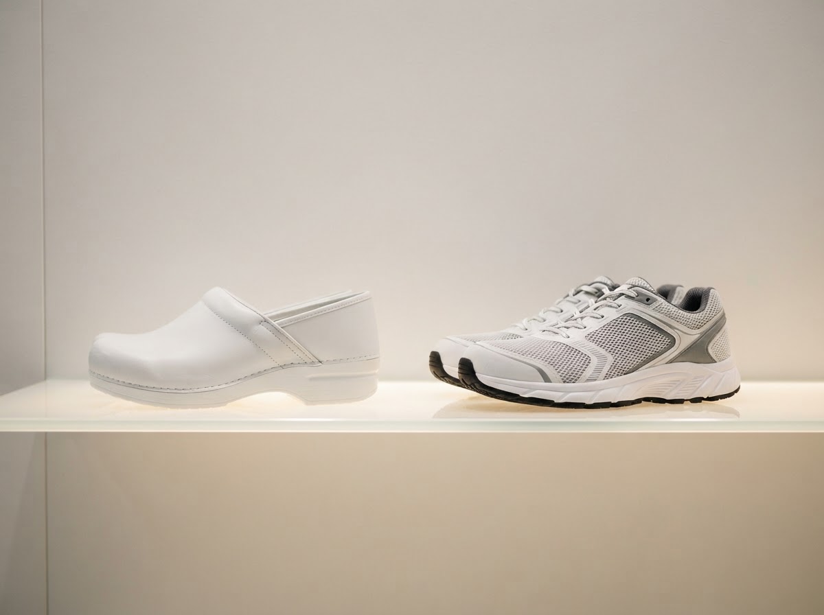 Medical and comfort shoes on display