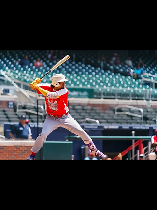 Padraig at bat during the Native American All-Star Showcase at Truist Park