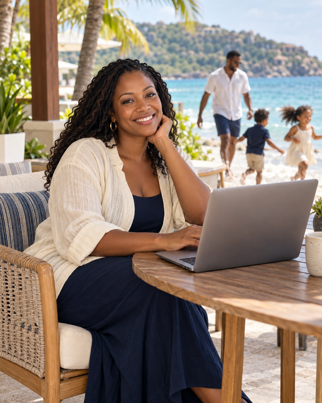 A family spending time together while staying connected
