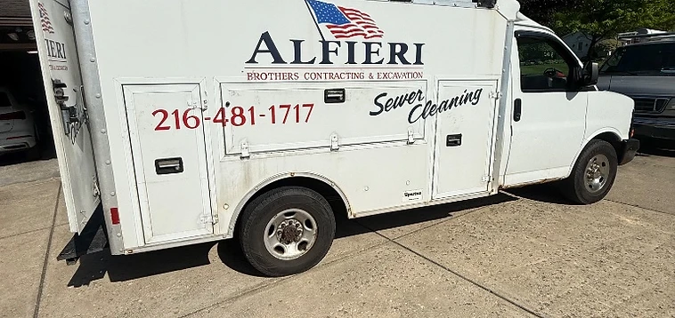 Alfieri Brothers service truck with American flag branding