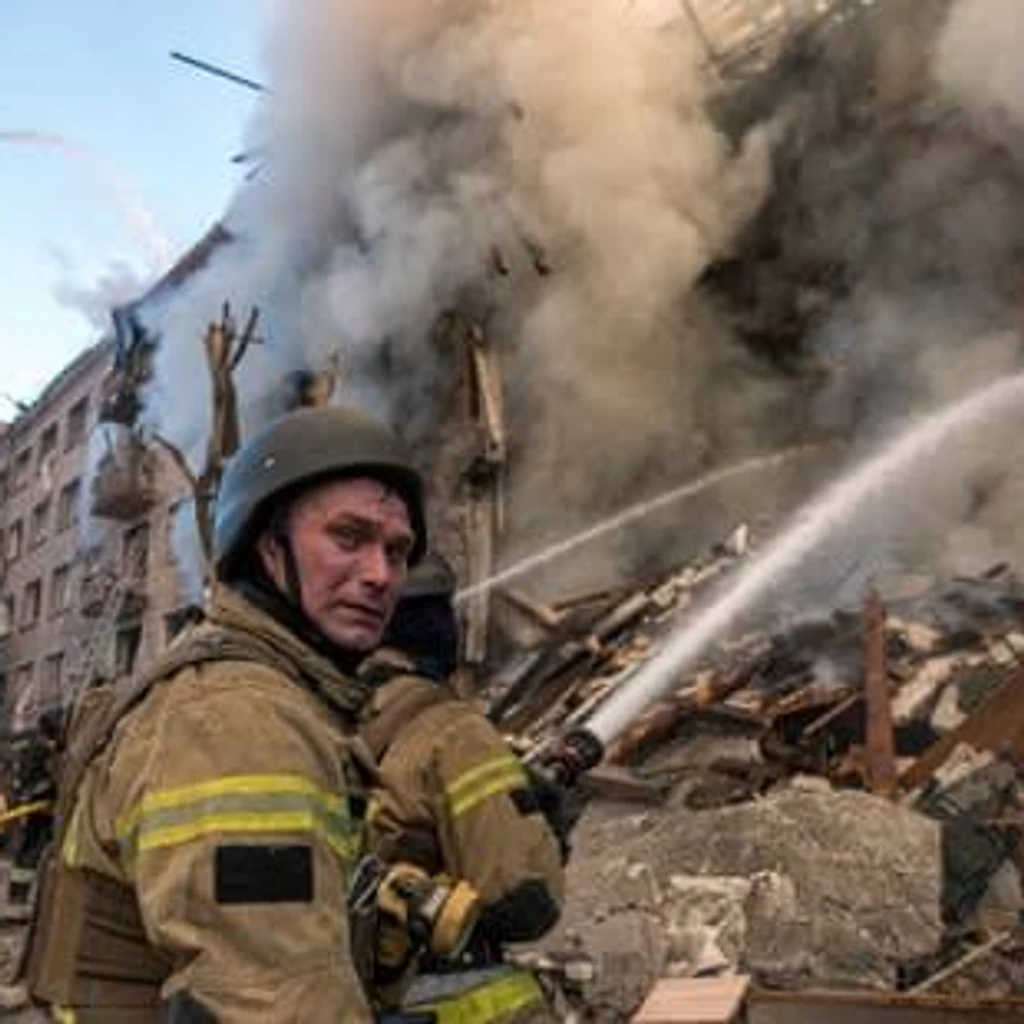 Destroyed building in Ukraine