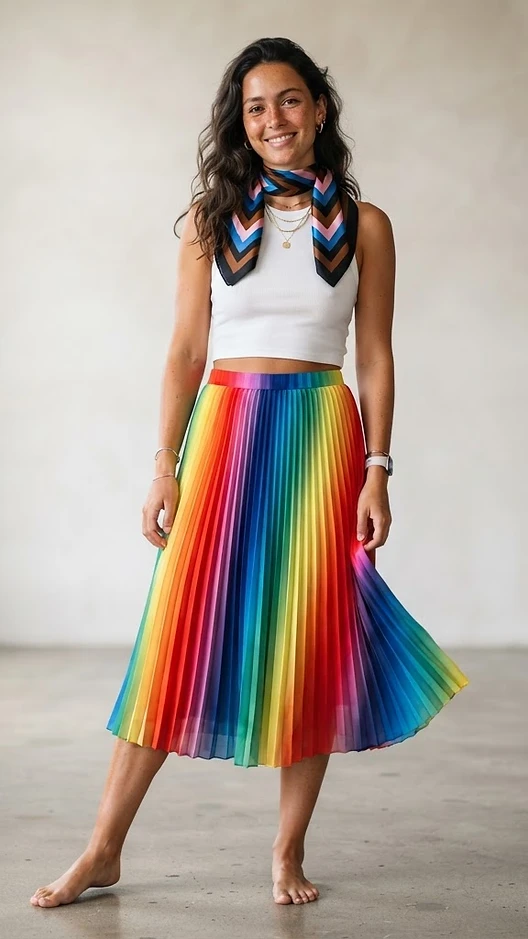 Progress Pride outfit — Progress Pride flag inspired fashion look