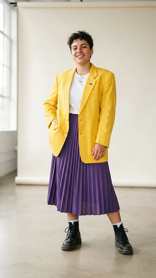 Non-binary Pride outfit — Non-binary Pride flag inspired fashion look