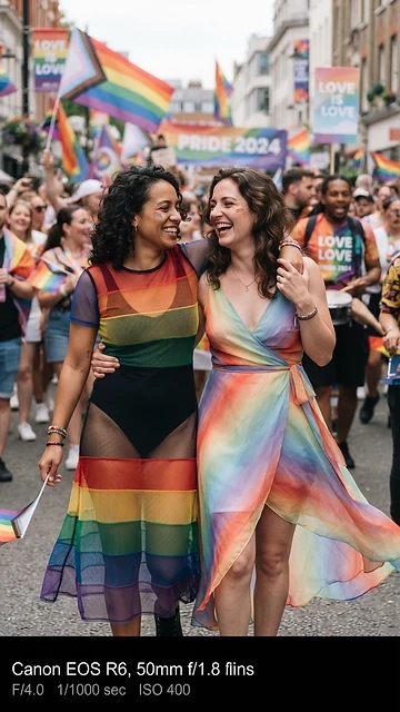 Mesh Layered Rainbow Dress