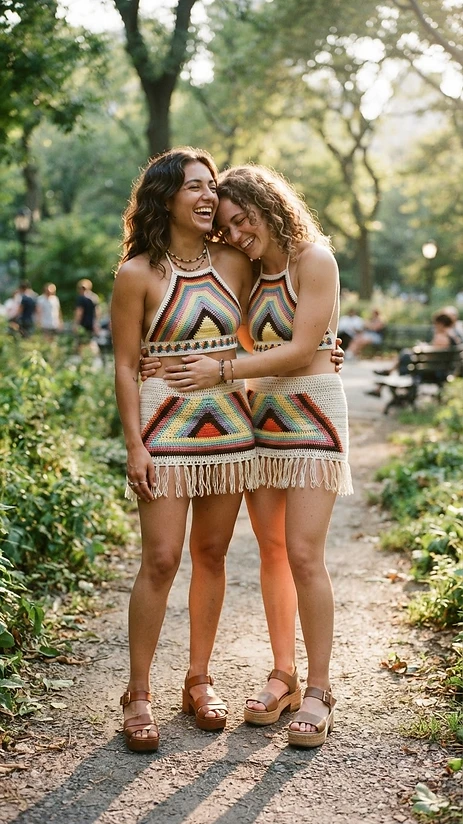 The Crochet Craft-Core Set — pride outfit editorial photo