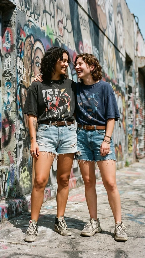 The Graphic Protest Tee — pride outfit editorial photo