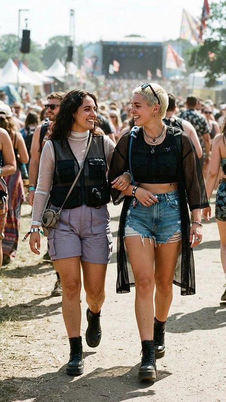 The Utility Festival Harness — pride outfit editorial photo