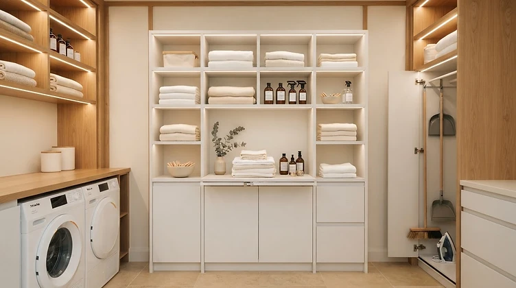 Ordered, calm utility space