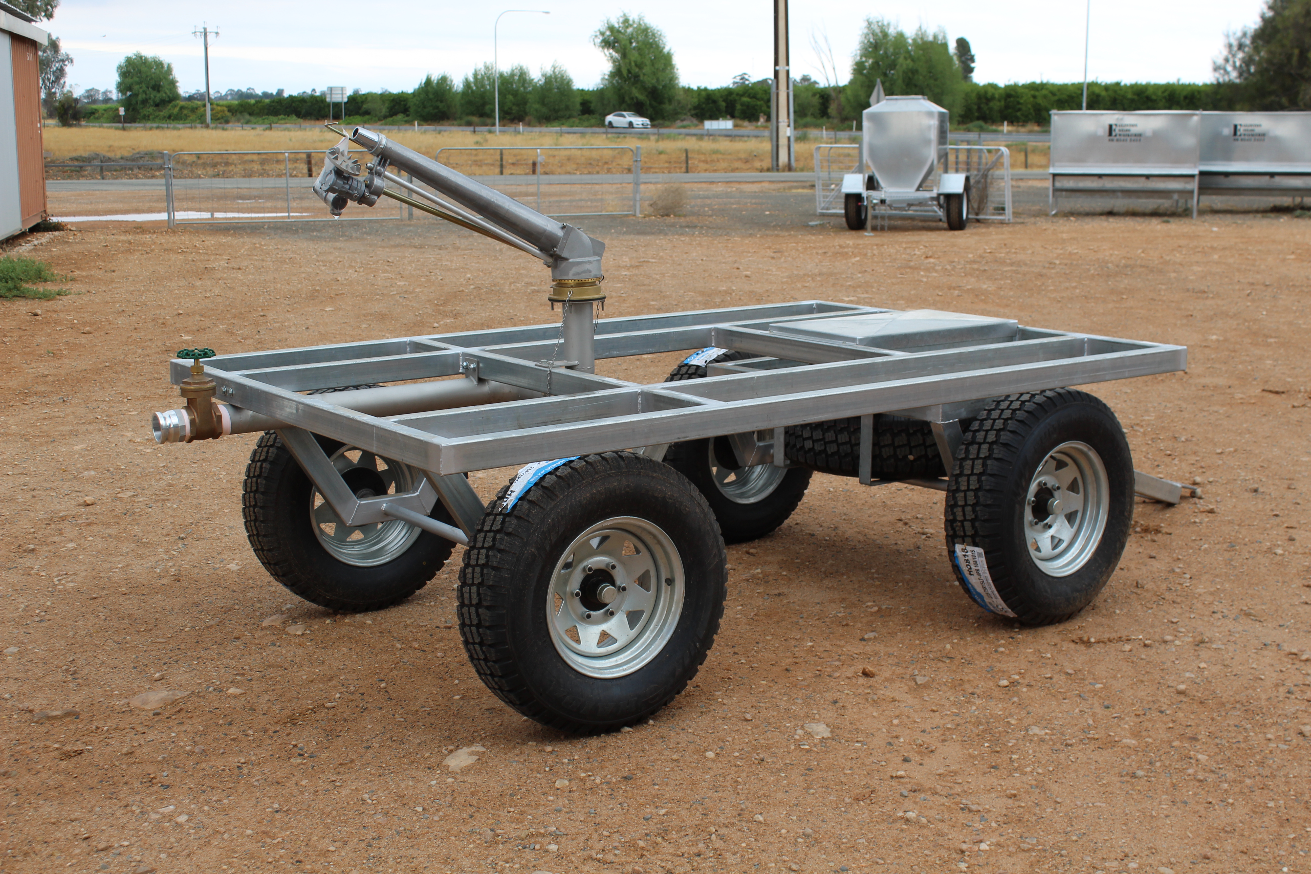 Galvanized Irrigation Trailer — Valve & Hitch