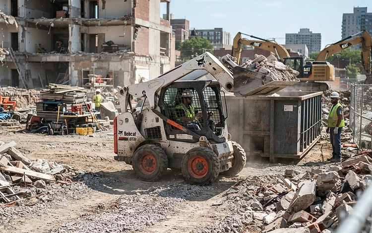 Demolición controlada con excavadora
