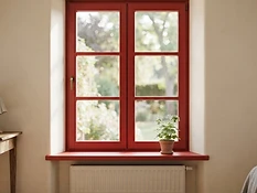 Ventanas de madera — Rojo