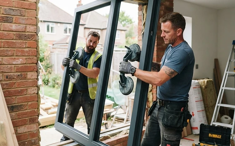 Professional installation of an aluminium window