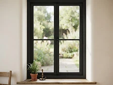 Ventanas de madera — Negro