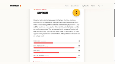 Roast My Website template preview