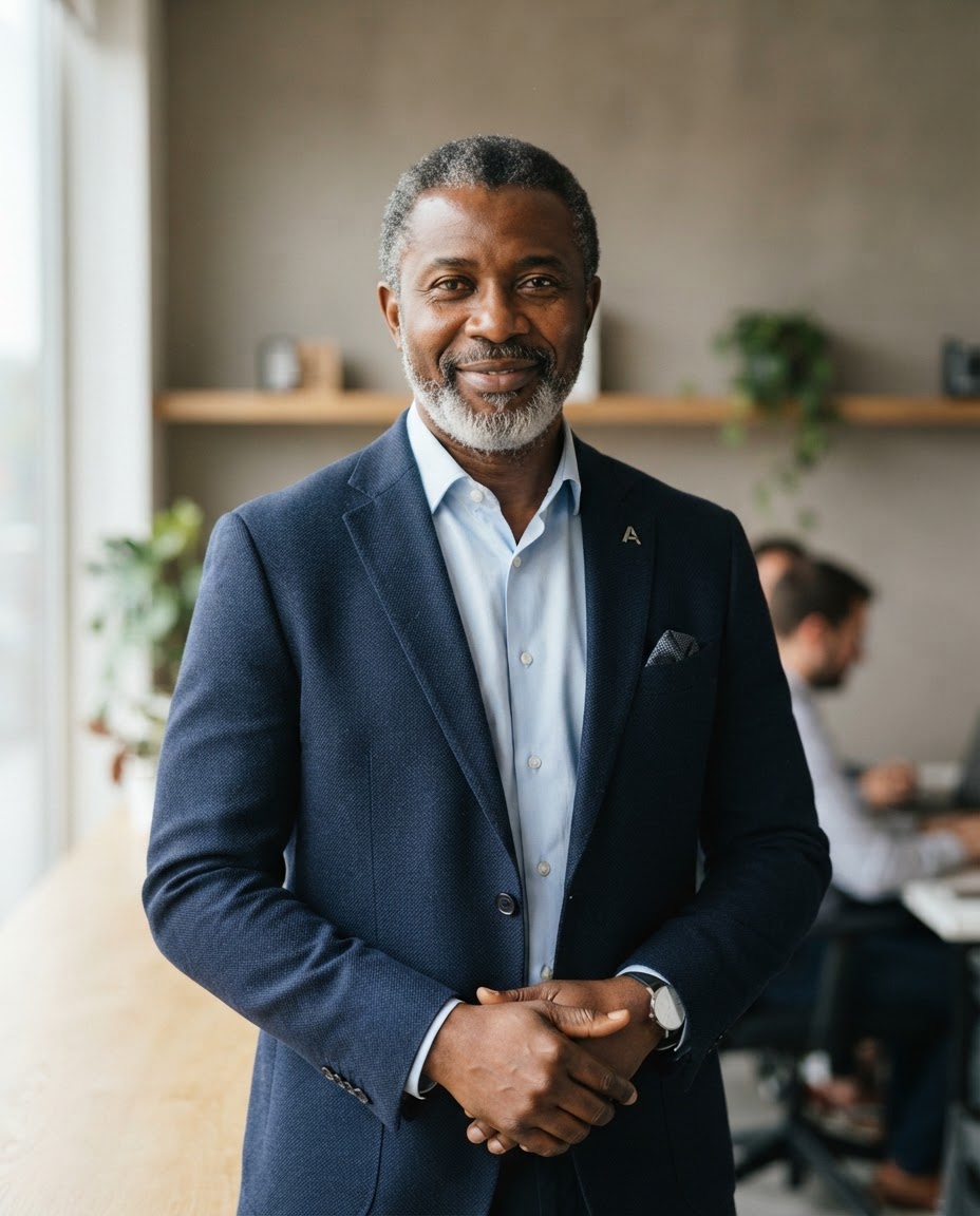 Portrait of Francis Olaleke, VersCoop Coordinator