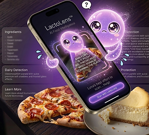 Luna scanning food with LactoLens
