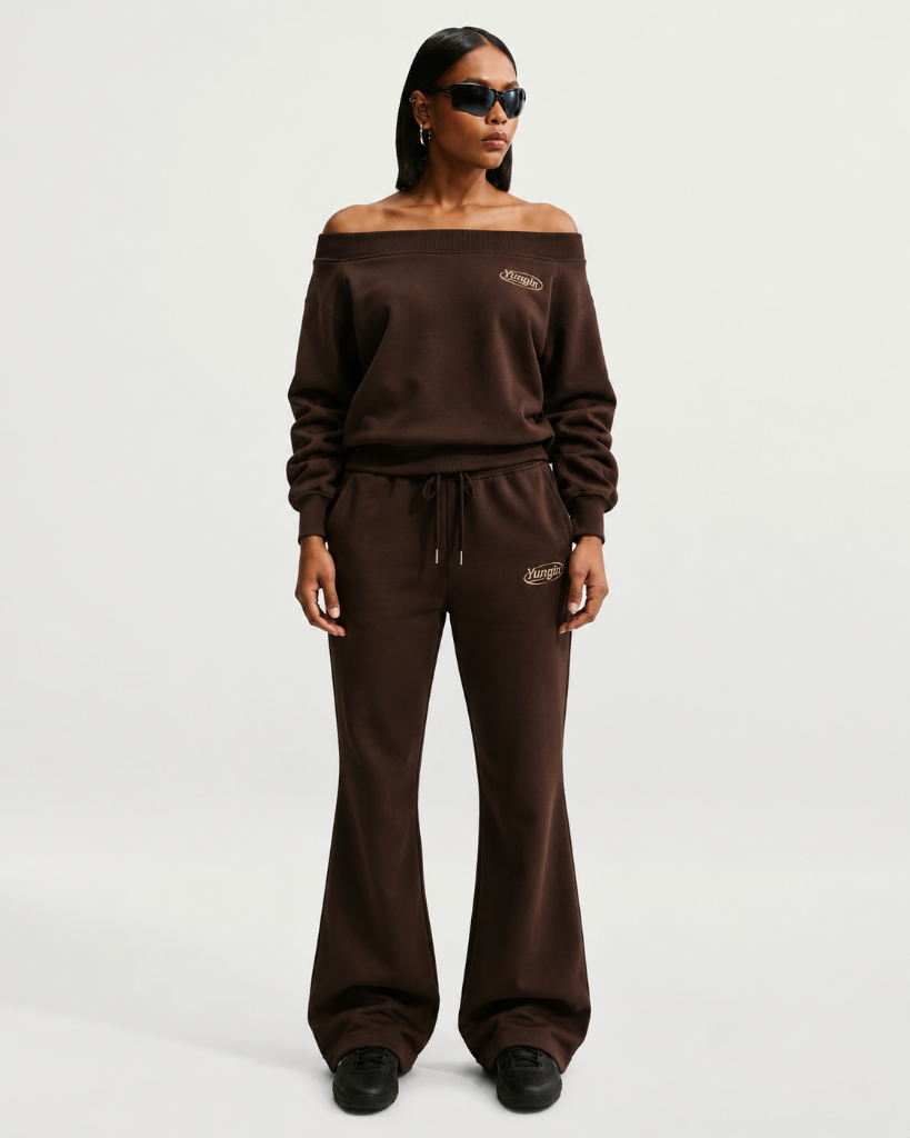 yung1n Brown Sweat Set