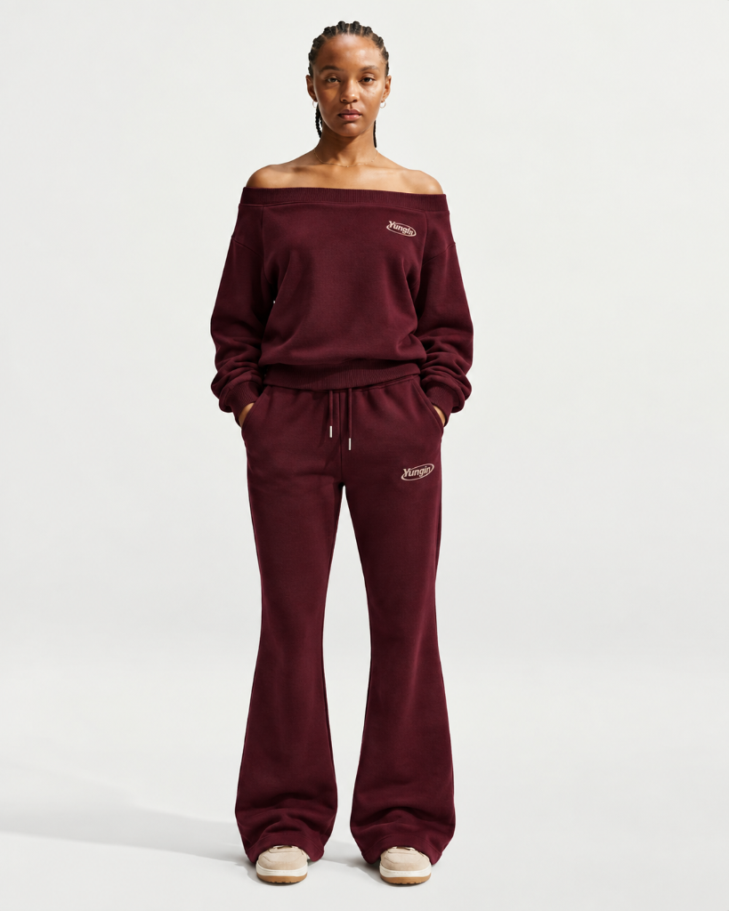 yung1n Burgundy Sweat Set