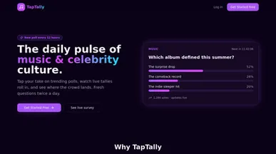 Pop Culture survey app template preview