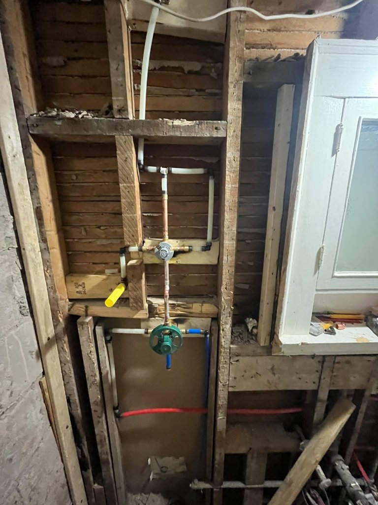 Camera inspection footage showing the condition of a sewer line before repair.