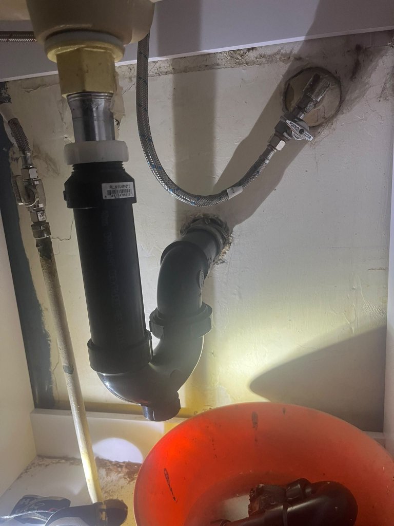 Ceiling rough-in during a drain stack repair, recent work from around our service area.