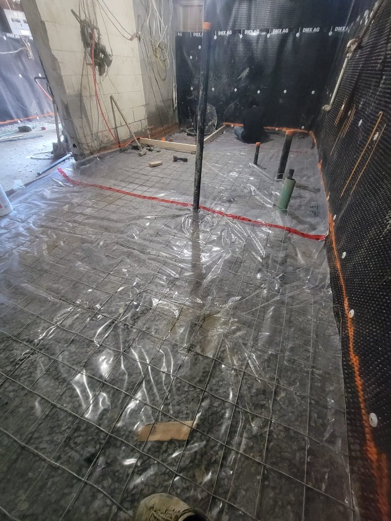 Basement waterproofing membrane, recent work from around our service area.