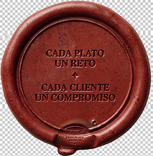 Sello de cera antiguo — Cada plato un reto, cada cliente un compromiso