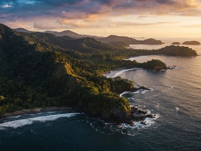 Costa de Quepos, Costa Rica al atardecer