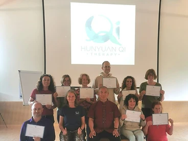 Certification graduation group photo with certificates