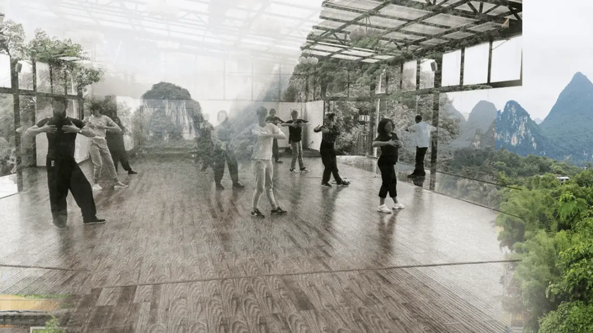 Group practicing Zhineng Qigong together