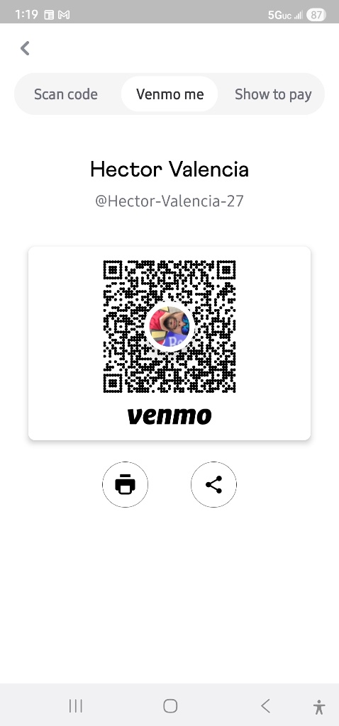 Venmo QR code for Hector Valencia