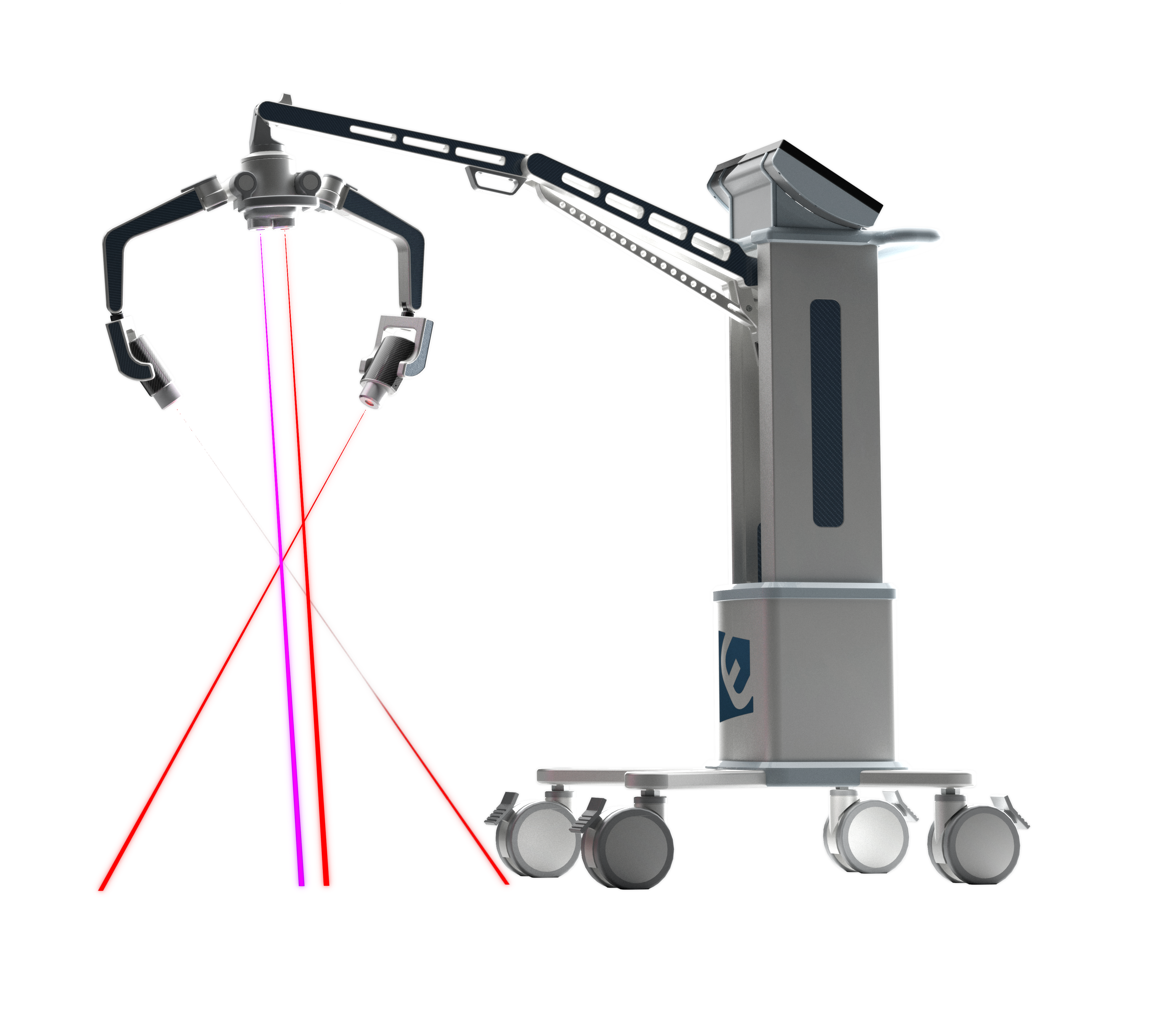 Erchonia FX scanner emitting laser beams during automated hands-free treatment
